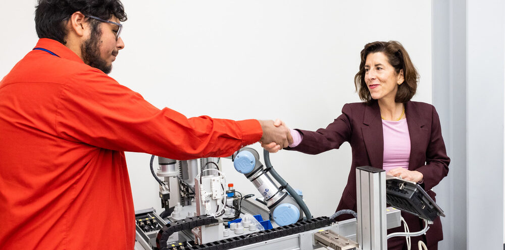U.S. Secretary of Commerce Gina Raimondo visits Austin Community College District (ACC) on Wednesday, March 1, to highlight the growing manufacturing industry in Central Texas. Raimondo hosted a roundtable discussion following a tour of ACC facilities at the Highland Campus