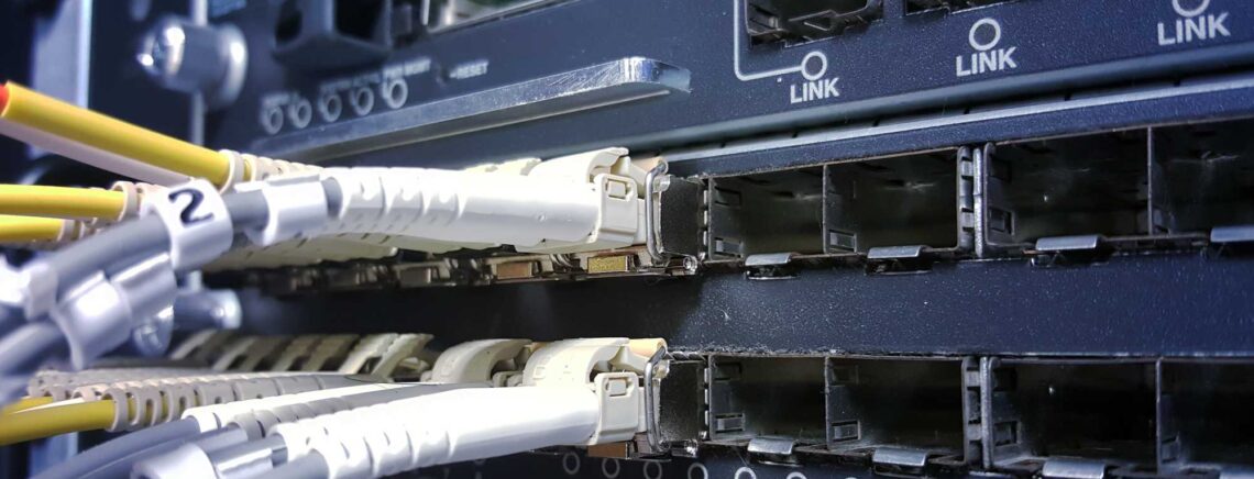 Fiber optic cable connect to network device