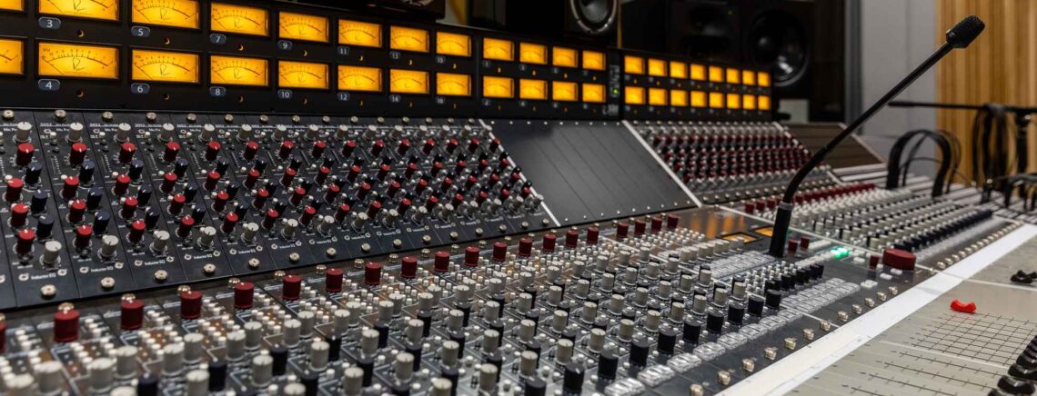 Mixing Board at the sound studios of the ACC Music Business and Performance Technology department at the Highland Campus
