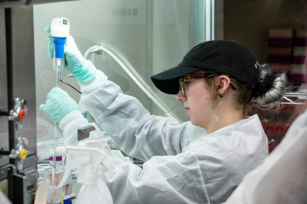 An ACC student uses biotechnology equipment during in-class exercises.